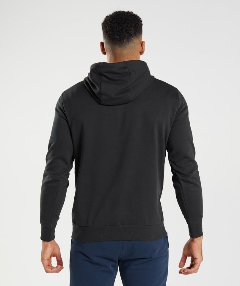 Men's Gymshark Sharkhead Infill Hoodie Black | NZ 4XILOC